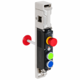 161678 - MGBS-AR, M23, emergency stop, 2 pushbuttons, with escape release, door hinge on right